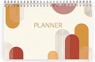 Clairefontaine 116069C - Un Bloc Planner à Spirale 22x14 cm - 53 Feuillets Imprimés - Planificateur hebdomadaire - Planning Hebdomadaire design Nature - Organisation - Collection Terracotta