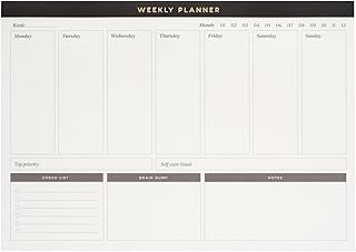 Kokonote - Bloc Note A4 Semainier Basic Studio | Weekly Planner, Sous-Main Bureau, Planificateur Hebdomadaire | Papeterie de Bureau