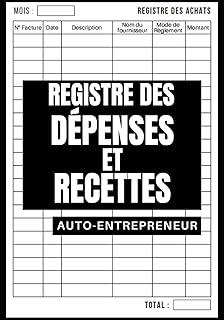 Carnet pour micro entrepreneurs: Registre de compte pour auto-entrepreneur pour les obligations comptables des micro-entreprises | Cahier de ... | Pour ssociations et professions libérales