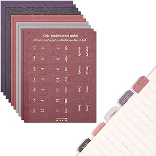 10pcs Onglets Mensuels du Planificateur, Auto-Adhésif Onglets Mensuels Autocollants pour Planificateur Mensuel pour Maison Bureau Calendrier Cahiers Journaux Et l